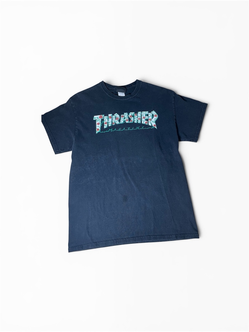 Thrasher Black Floral Logo Tee (M)
